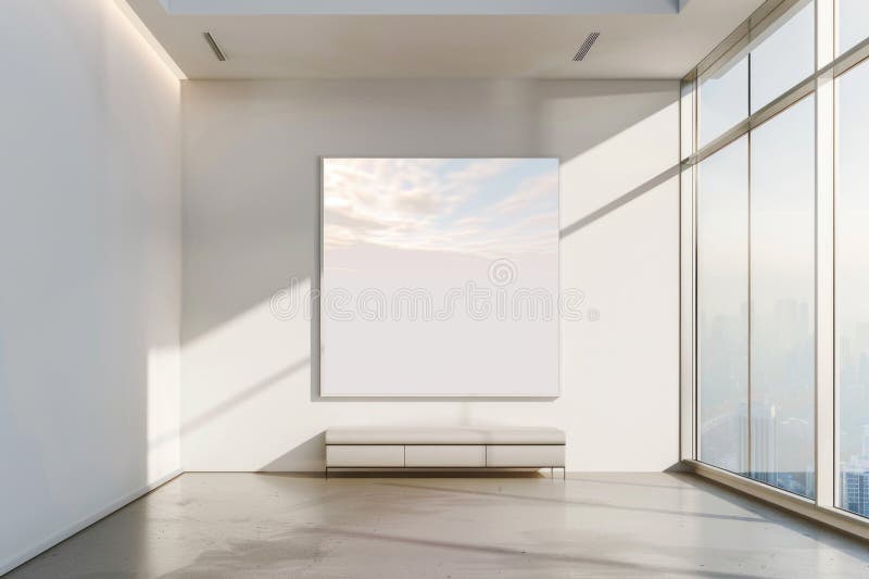 A Simple Room with a Big Picture on the Wall. Suitable for Interior