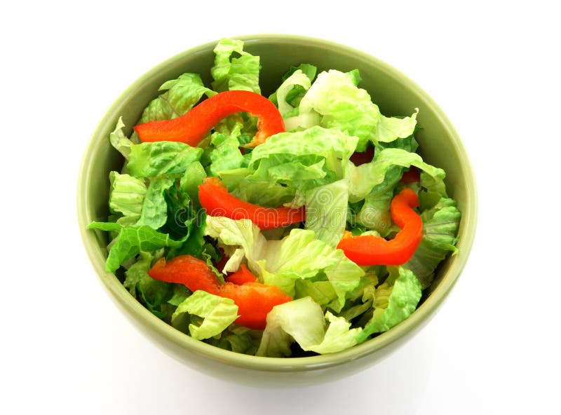 Simple Salad in a Green Bowl Stock Photo Image of green, freshness