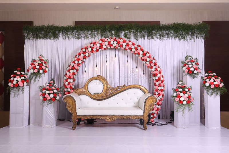 Simple Satin Cloth Stage Decoration Stock Image - Image of bouquet