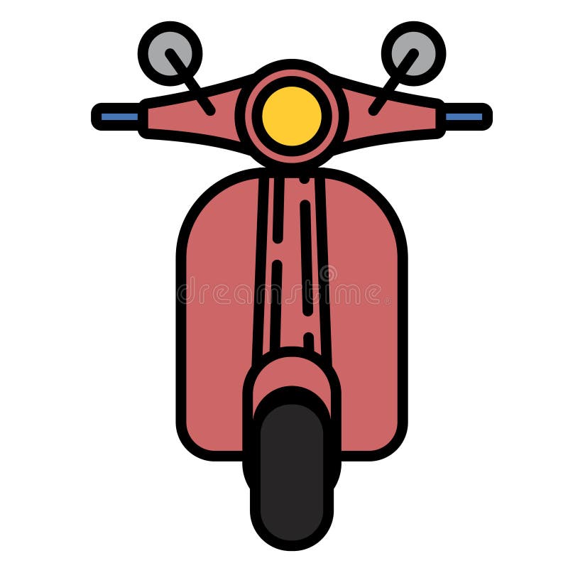 Icône Vectorielle Du Concept De Livraison De Scooter 2 Couleurs Symbole