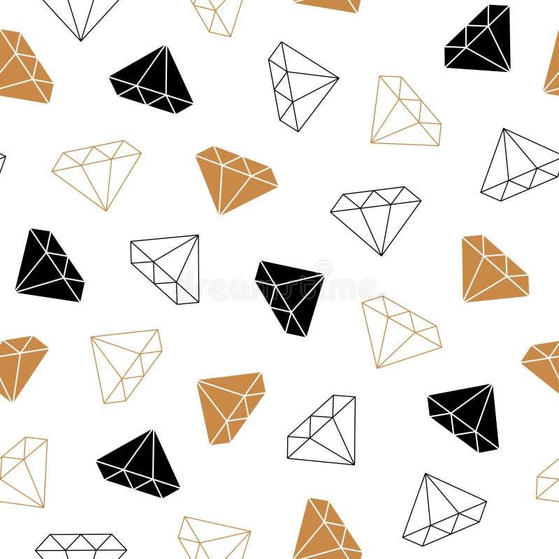 Simple seamless background with a silhouette of a diamond. Black and gold style diamonds background. Geometric seamless pattern wi royalty free illustration Simple seamless background with a silhouette of a diamond. Black and gold style diamonds background. Geometric seamless pattern wi royalty free illustration