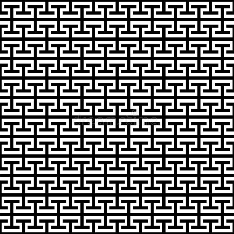 Simple Classic Greek Keys Vector Pattern Design Stock Illustration