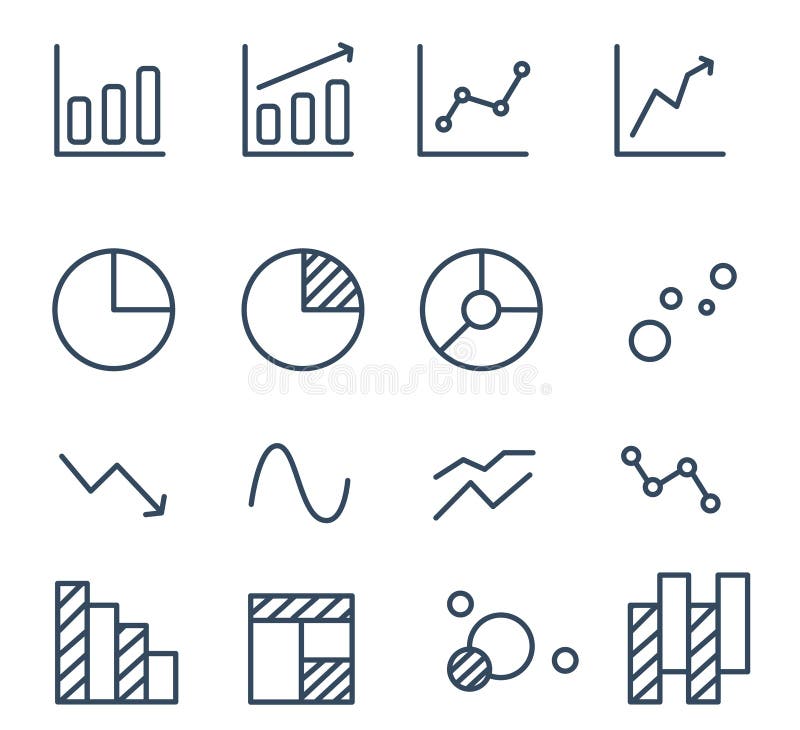 Simple set of diagram and graphs royalty free illustration Simple set of diagram and graphs royalty free illustration