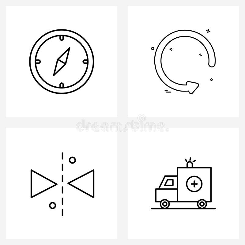 Simple Set of 4 Line Icons such as delivery, arrow, navigation, pointer, design stock illustration