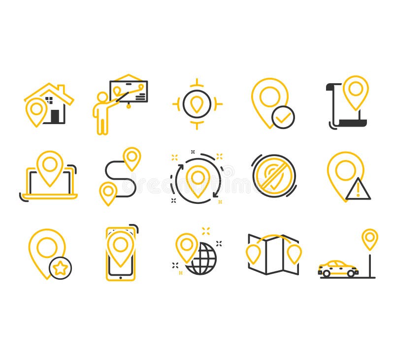 Navigation icons set stock illustration
