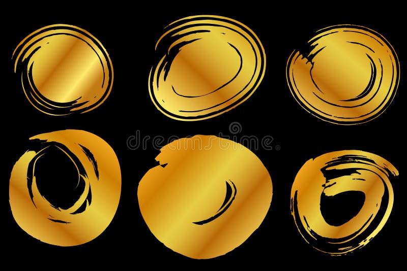 Circle Golden Stamp VIP, Isolated on White Stock Vector - Illustration