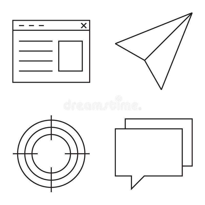 Simple set of vector thin line icons royalty free illustration Simple set of vector thin line icons royalty free illustration