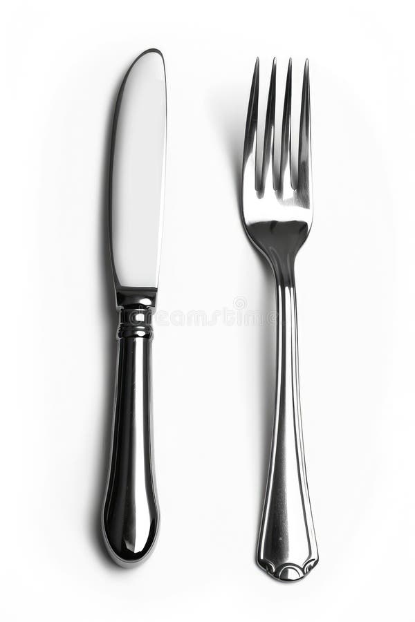 Simple setup of cutlery on a clean surface royalty free stock photography