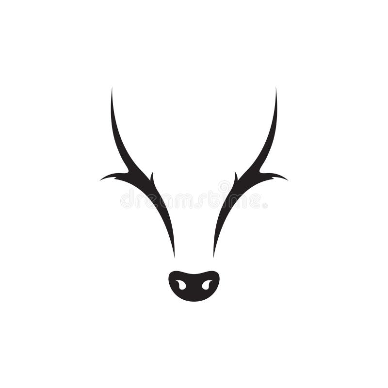 Simple shape head cow logo design vector graphic symbol icon sign illustration creative idea royalty free illustration