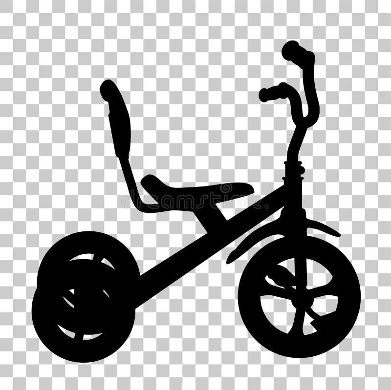 Simple Silhouette of Tricycle at Transparent Effect Background Stock Vector Illustration of