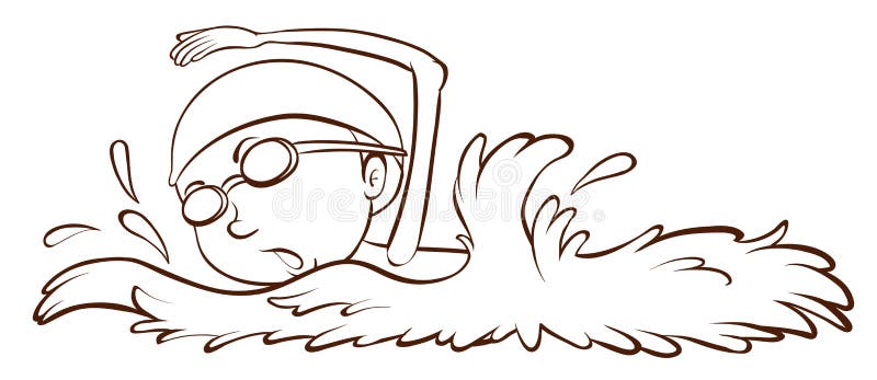 a simple sketch of a boy swimming stock vector illustration of sketching activity 44934293 a simple sketch of a boy swimming stock