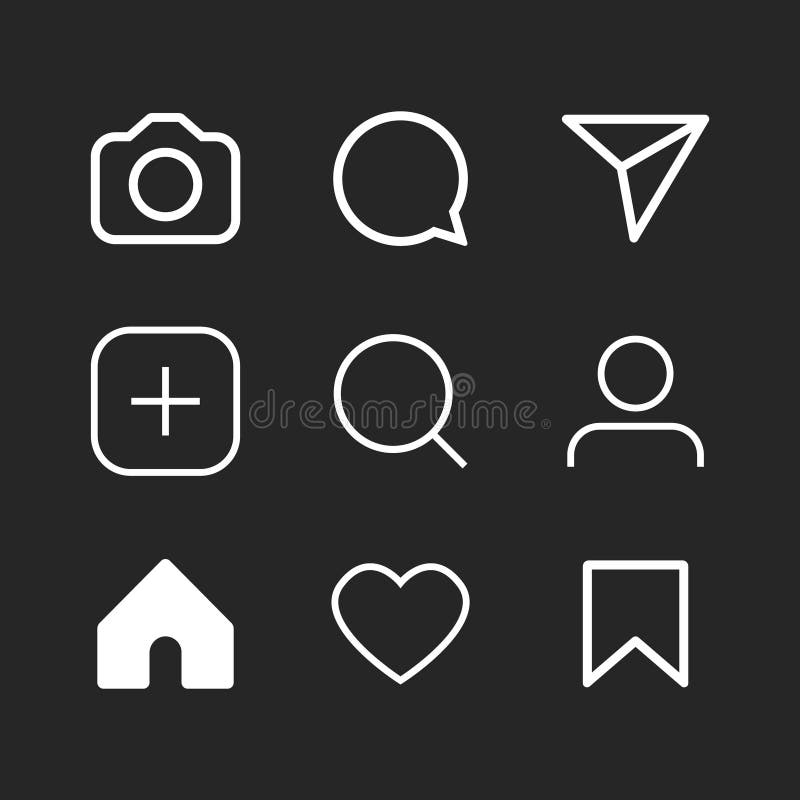 Simple Social Media Icon Set, Vector Illustration Stock Vector ...