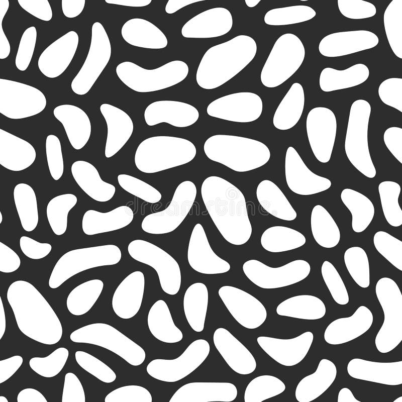 Simple Spotted Vector Texture Black Background with White Spots
