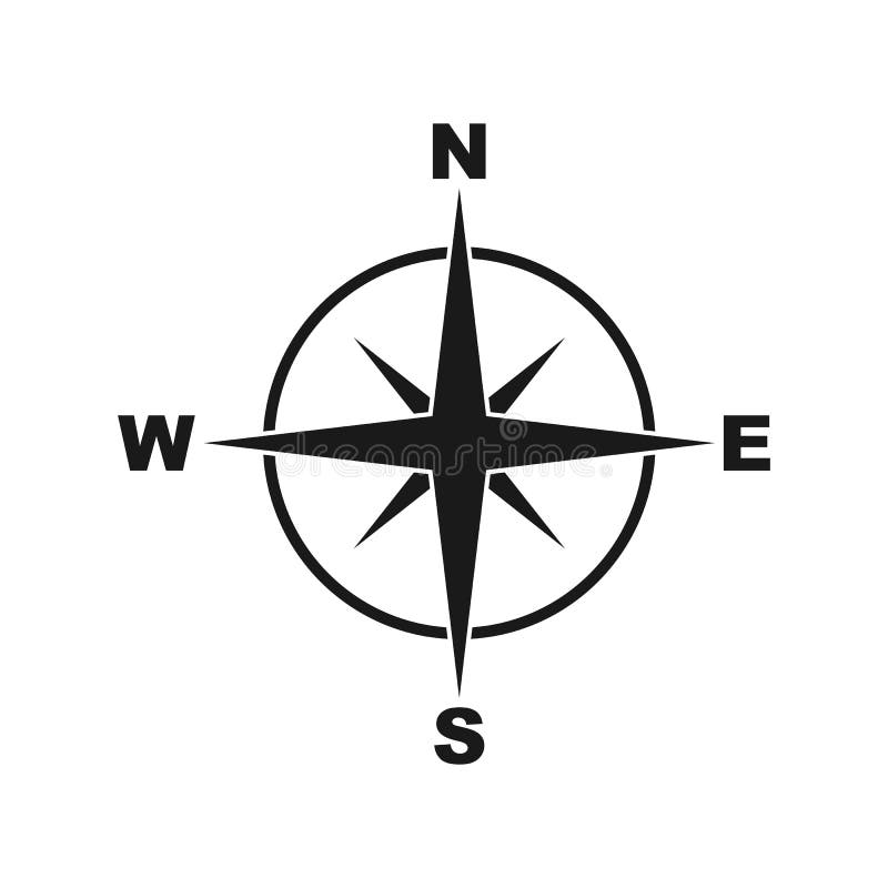 Simple style compass symbol. Vector illustration EPS 10 stock illustration
