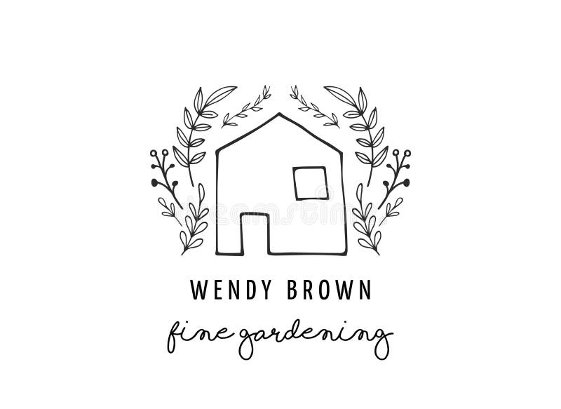 Simple and stylish modern logo and illustration, house vector hand drawn element stock illustration