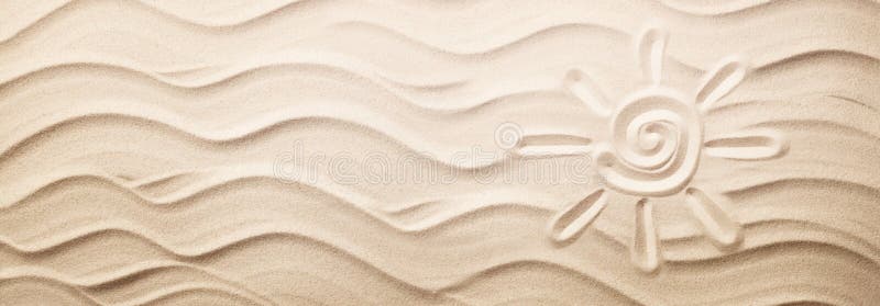 Simple Sun Drawing in the Sand Stock Image Image of peace holiday
