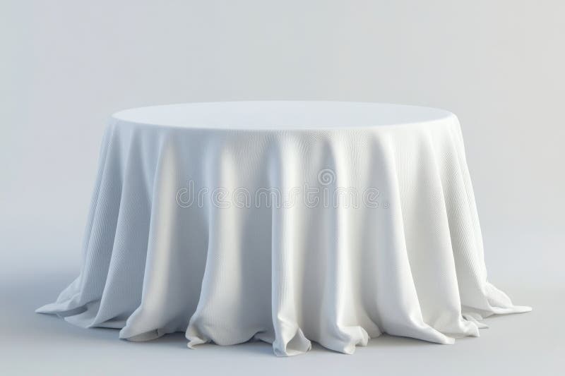 A simple table setup with a white cloth and no decorations stock photography