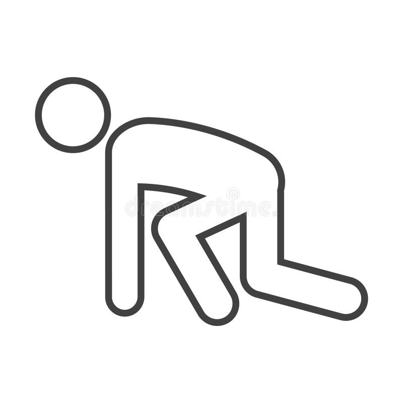 Thin line running prepare icon
