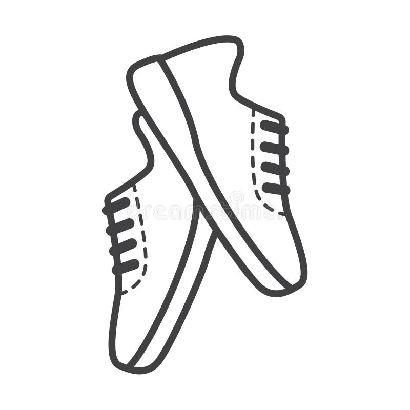 Thin Line Running Shoes Icon Stock Vector Illustration Of Sport Simple