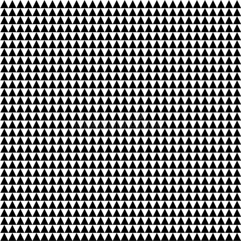 Simple tiny linear triangle pattern in black on an isolated white backdrop stock illustration
