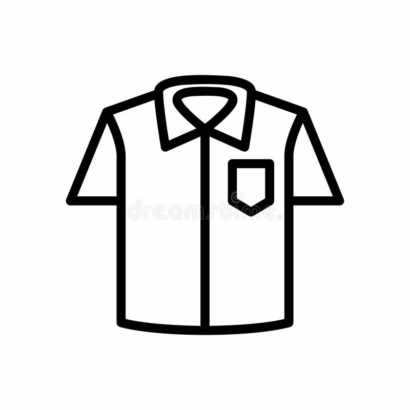 Simple Uniform Shirt Outline Vector Icon Illustration Stock Vector ...