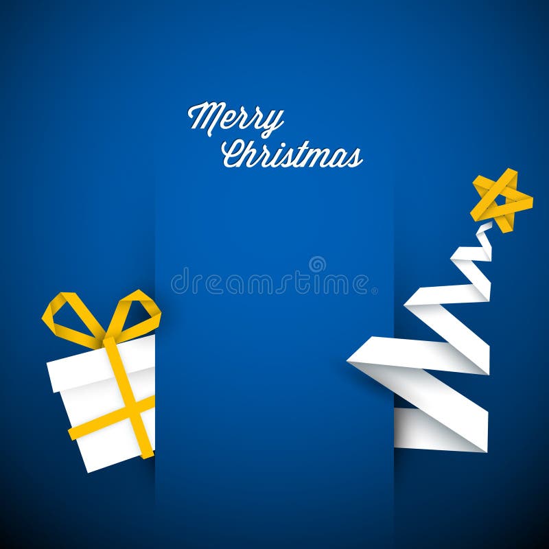 Simple vector blue christmas card illustration royalty free illustration