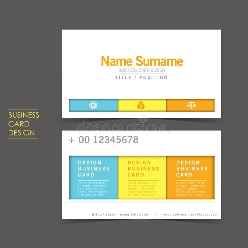 Simple vector business card set template royalty free illustration