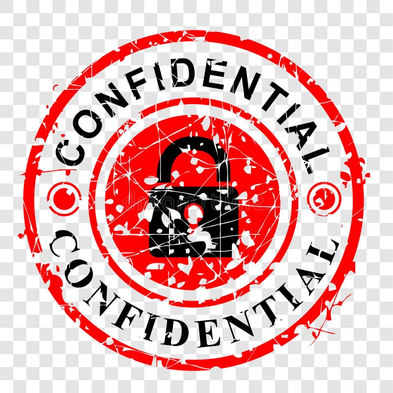 Simple Vector, Circle Red Grunge Rubber Stamp, Confidential, at transparent effect background royalty free illustration