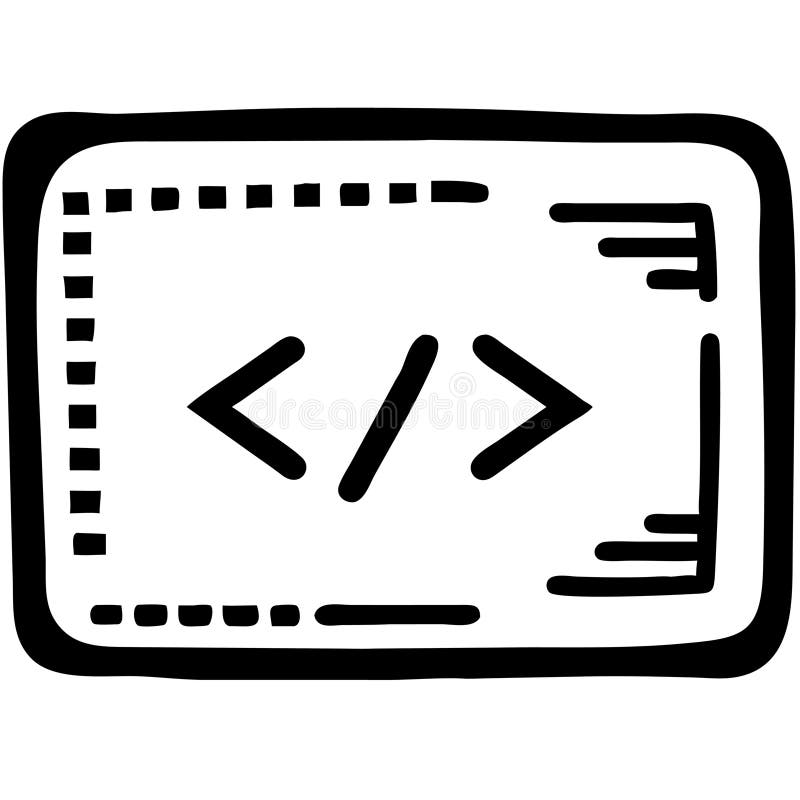 Simple Vector Code Symbol for Web Development and Coding Projects stock illustration