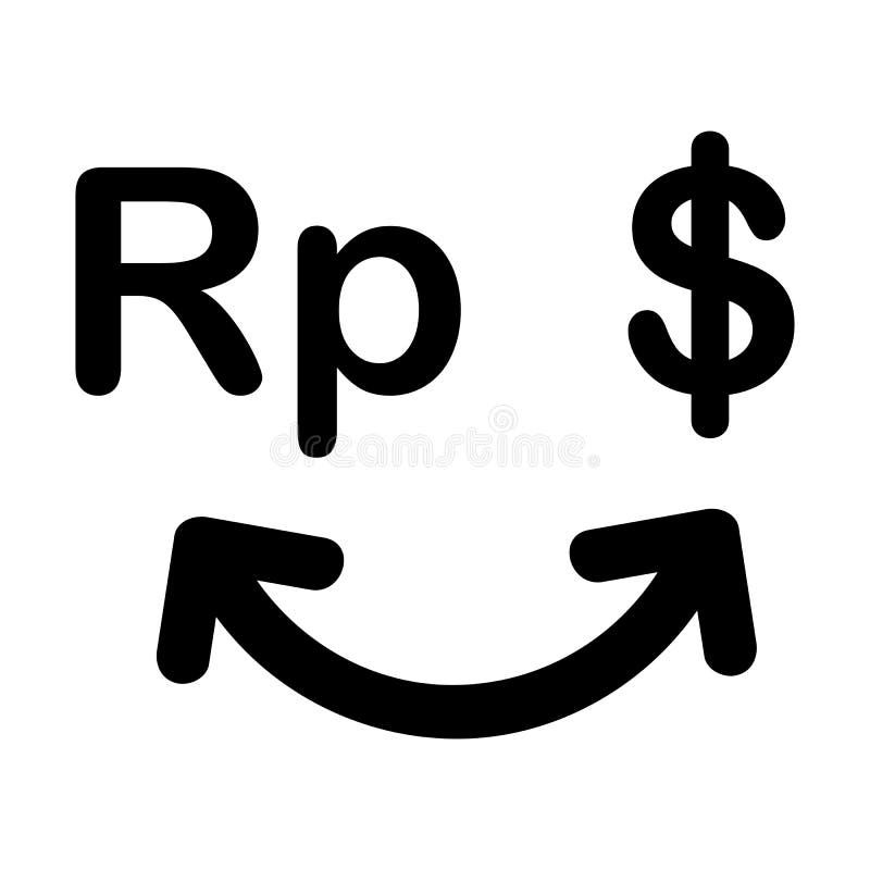 Simple Vector Conversion between Rupiah and Dollar Stock Vector