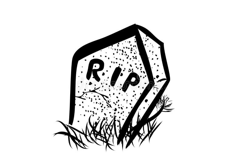 Simple Vector Doodle Hand Draw Sketch, Christian Stone Grave and Grass ...