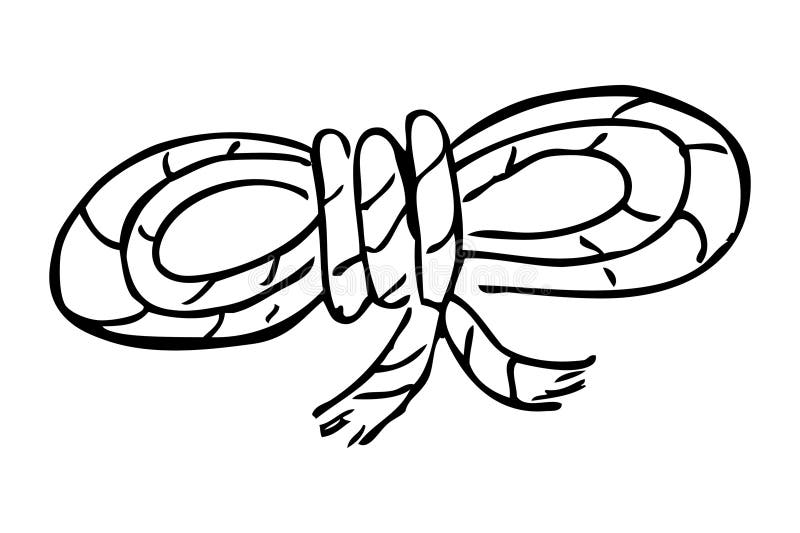 Simple vector doodle hand draw sketch of rope royalty free illustration