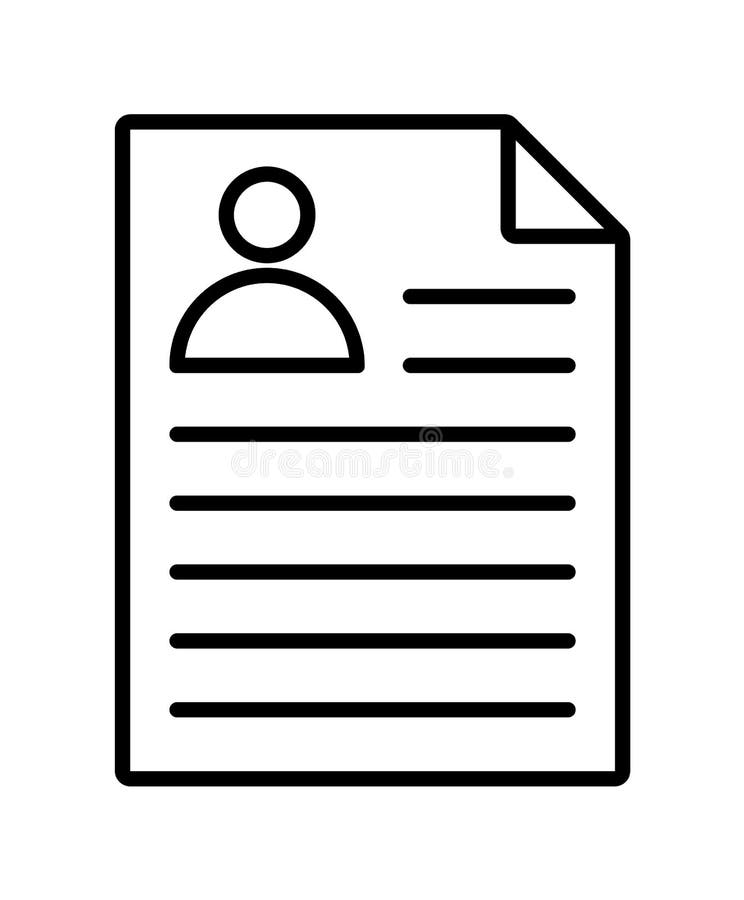 Resume or biodata icon stock vector. Illustration of icon - 170404376