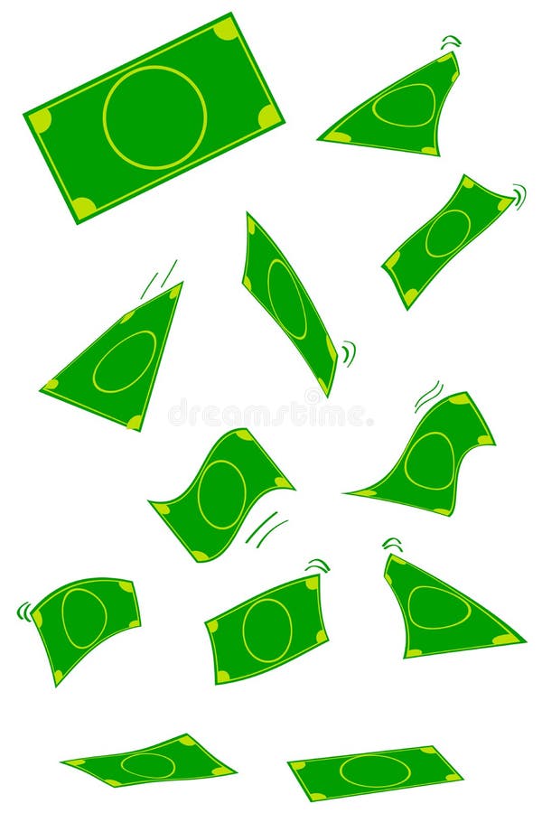 Simple vector flowing and dropping blank money royalty free illustration