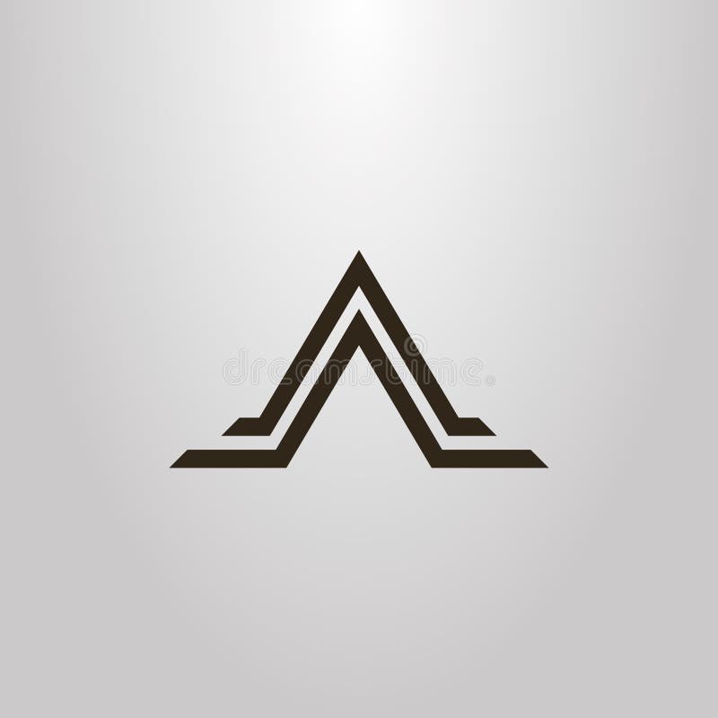 Simple vector geometric flat art sign of abstract triangle mountain shape in two lines royalty free illustration Simple vector geometric flat art sign of abstract triangle mountain shape in two lines royalty free illustration