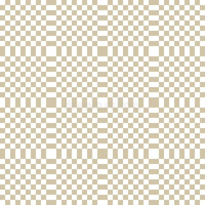 Simple vector golden checkered geometric seamless pattern with squares, tiles stock illustration