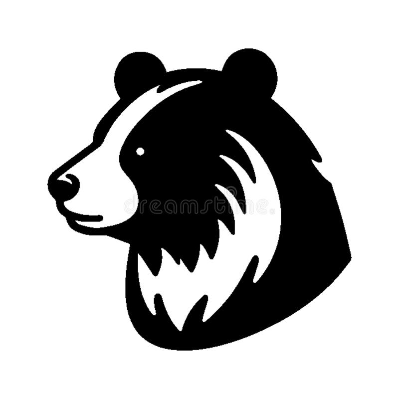 Simple Vector Icon of a Andean Bear head �\' Logo Design Illustration. stock illustration