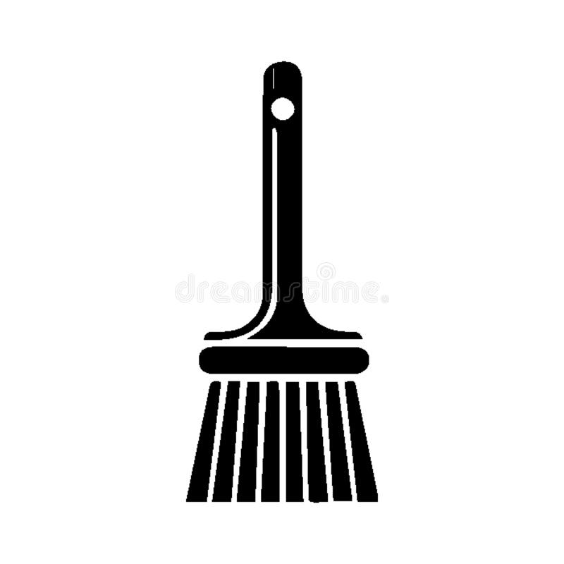 Simple Vector Icon of a broom �\' Logo Design Illustration. royalty free illustration
