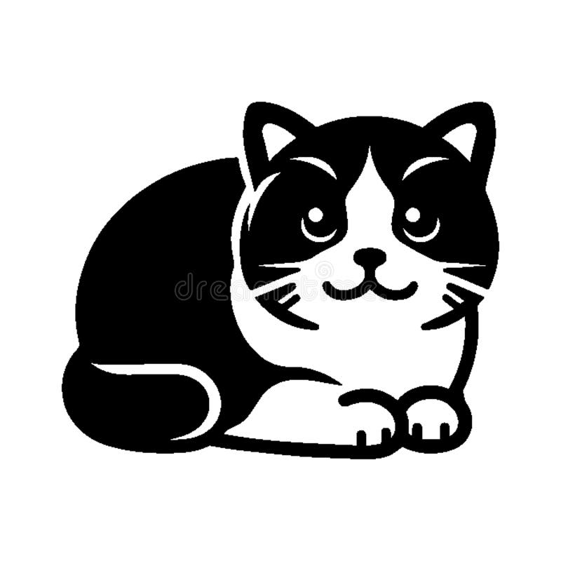 Simple Vector Icon of a Colocolo Cat �\' Logo Design Illustration. royalty free illustration