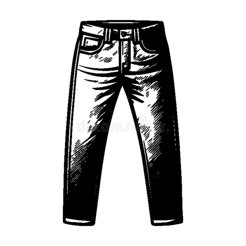 Simple Vector Icon Light Jeans Logo Illustration. royalty free illustration