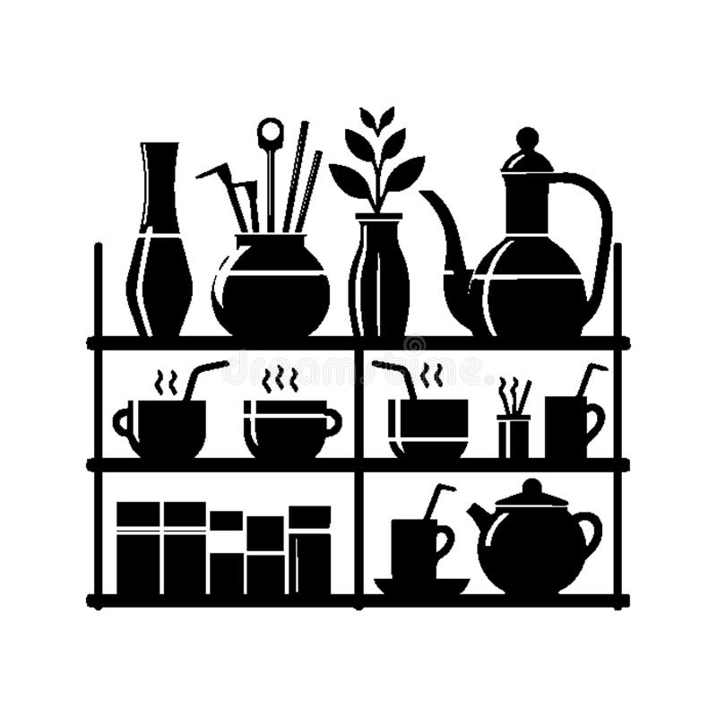 Simple Vector Icon Mate Shelf Display Logo Illustration. royalty free illustration