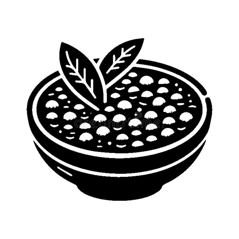 Simple Vector Icon of Split Pea Soup Food Logo Design. royalty free illustration