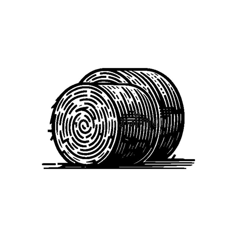 Simple Vector Icon of Straw Roll Logo Design. stock illustration