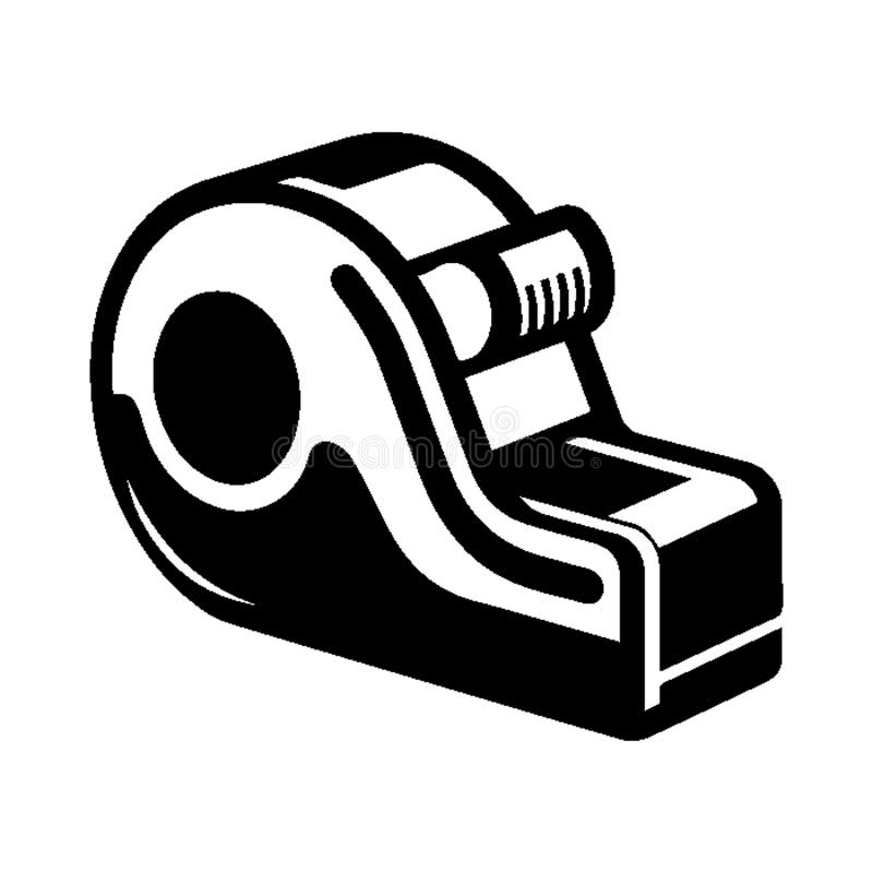 Simple vector icon tape dispenser logo design illustration. Packaging tape logo vectors