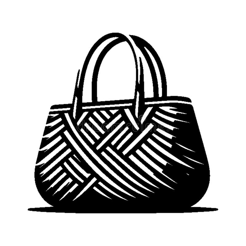 Simple Vector Icon of a woven bags �\' Logo Design Illustration. royalty free illustration