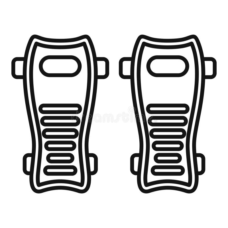 Pair of football shin pads protecting player legs stock illustration