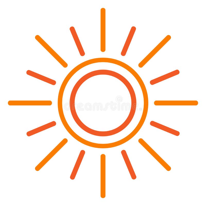 Simple vector illustration of sun line art logo on white background. Simple vector illustration of sun line art logo on white background