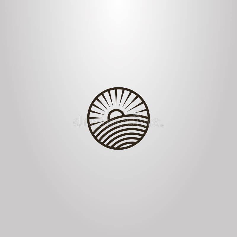 Sun Rays and Sea Waves Logo. Stock Vector - Illustration of design ...