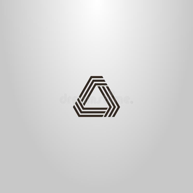 Simple vector line art sign modern futuristic triangular structure of three lines with obtuse angles vector illustration
