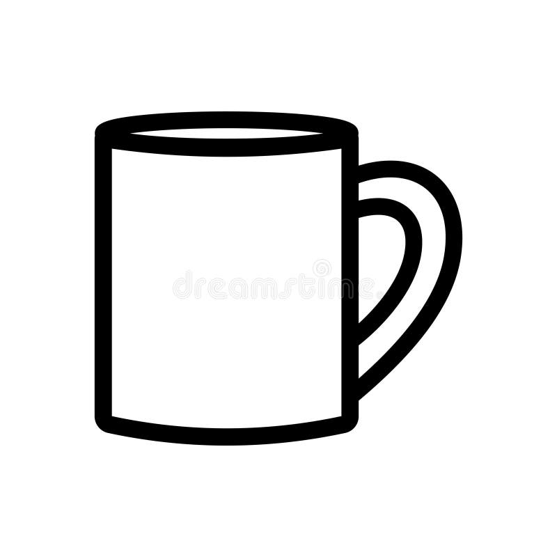 Simple of vector line icons. Pixel Perfect cup stock illustration